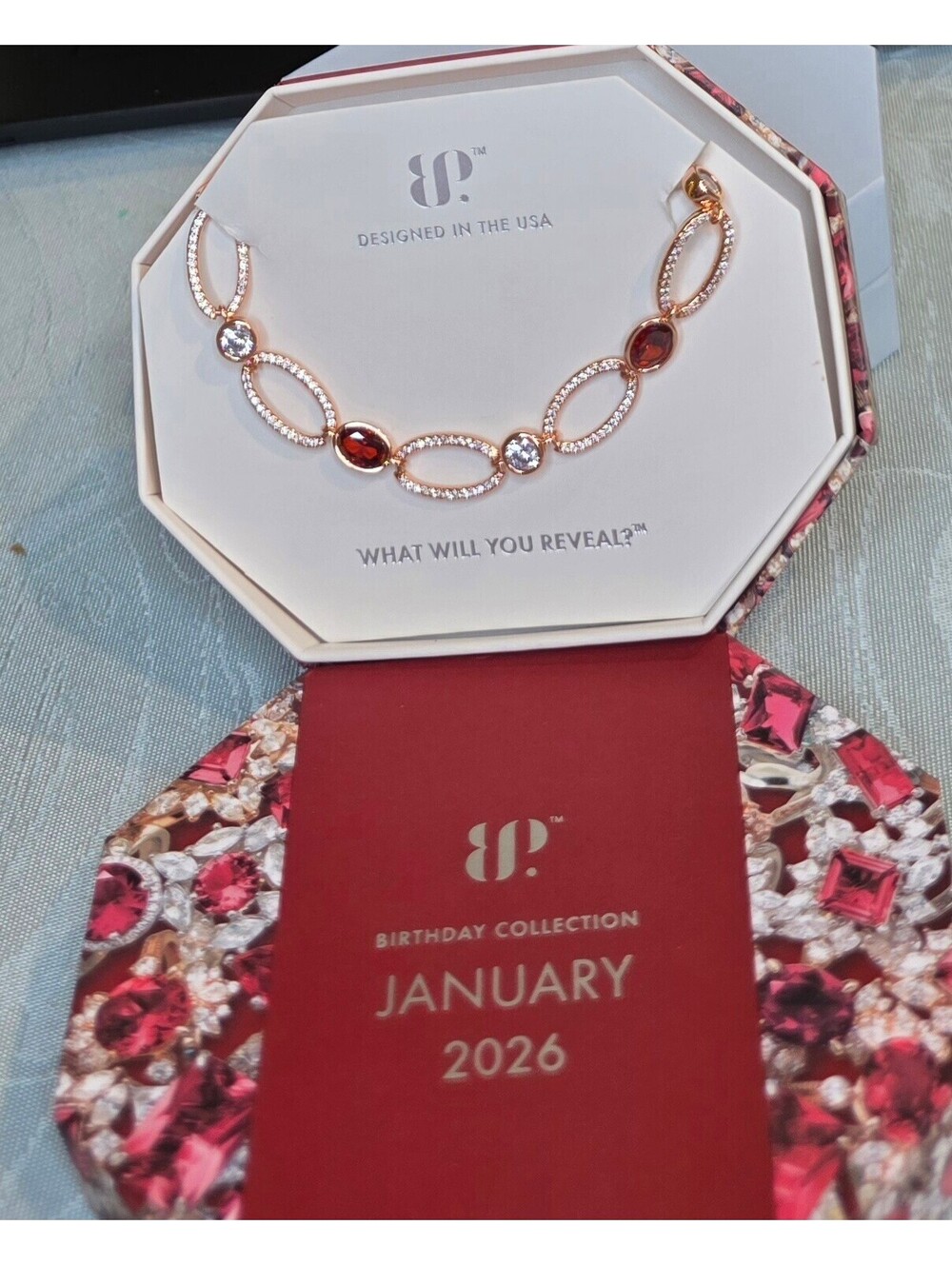 Bomb Party Rare Unicorn Rose Gold Plated Garnet & Diamond